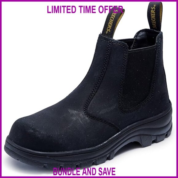 Leather Composite Toe Work Boots Slip Resistant Memory Foam